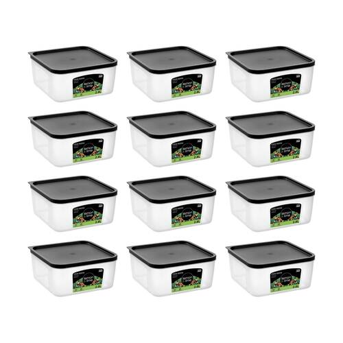 12PK Lemon And Lime Food Keeper Square Reusable Container 2.8L 19.8x19.8x9