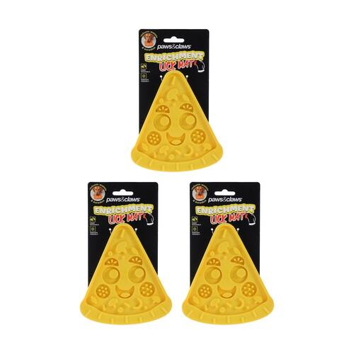 3x Paws And Claws Dog/Cat Pet Food & Treat Silicone Lick Mat Assorted