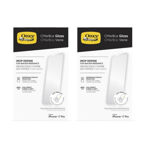 2PK OtterBox Mobile Phone Screen Protector for iPhone 17 Pro Glass