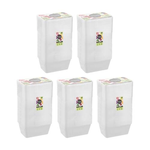 5x 50pc Lemon And Lime Reusable Food Containers Rectangle Microwave Free 750ml
