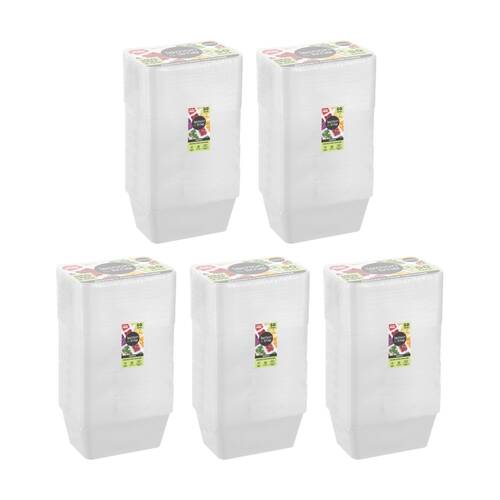 5x 50pc Lemon And Lime Reusable Food Containers Rectangle Microwave Freeze 1L