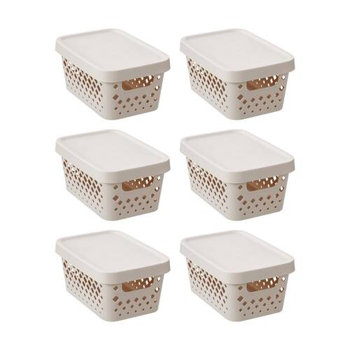 6PK Boxsweden Diamond Tray Home Organiser Storage Container 4L 26x18x12.5cm