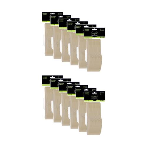 12x 20pc Lemon And Lime Wooden Knives Compostable Biodegradable Cut 16.5cm