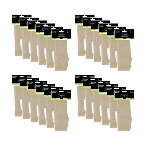 24x 20pc Lemon And Lime Wooden Knives Compostable Biodegradable Cut 16.5cm