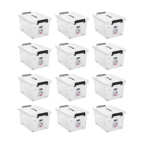 12PK Boxsweden Dura Carry Box Home Organiser Storage Container 27L 44x33x26cm