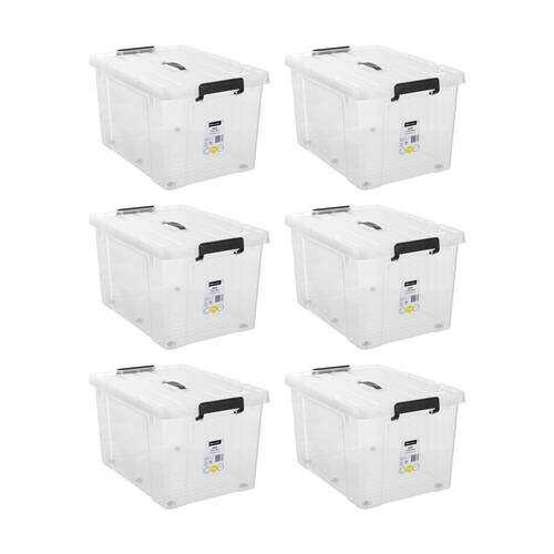 6PK Boxsweden Dura Carry Box Home Organiser Storage Container 65L 59x42x35cm