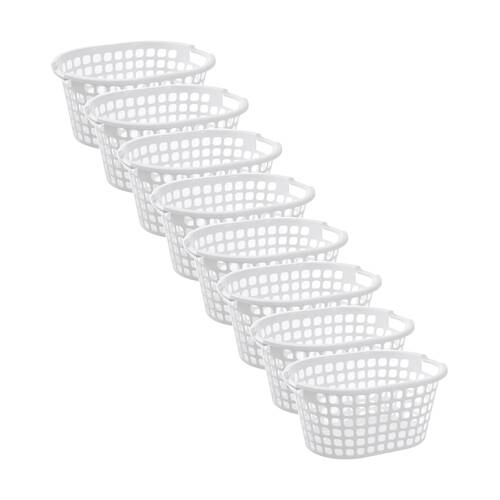 8x Boxsweden Washday Laundry Clothes Basket 36L 57.5x42.5x27cm Assorted