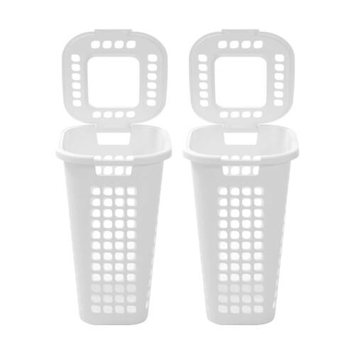 2x Boxsweden Washday Laundry Clothes Hamper Lidded 58L 44x39x63cm Assorted