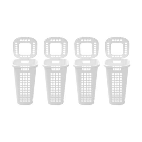 4x Boxsweden Washday Laundry Clothes Hamper Lidded 58L 44x39x63cm Assorted