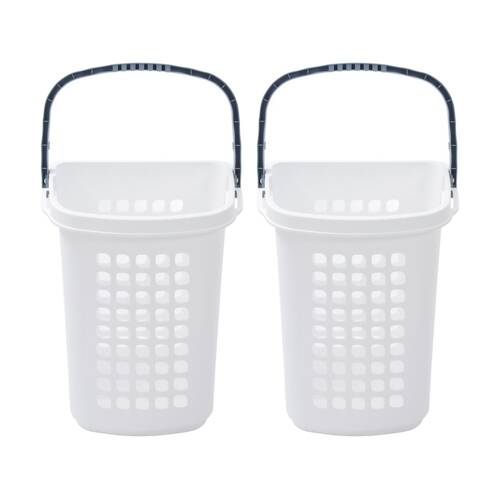 2x Boxsweden Washday Laundry Clothes Cart Basket 57L 49x38x61.5cm Assorted
