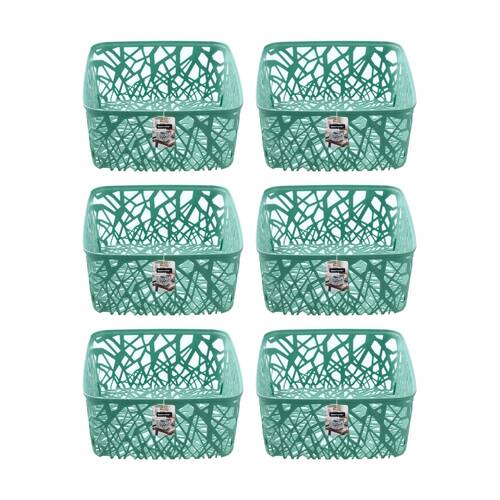 6PK Boxsweden Vine Basket Home Organiser Storage Container Assorted 12L