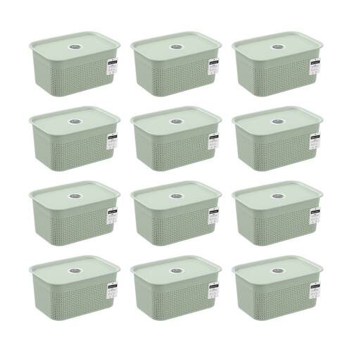 12PK Boxsweden Koi Lidded Home Organiser Storage Container Basket Assorted 4.8L
