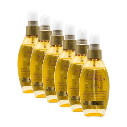 6PK OGX Weightless Thick Full Biotin & Collagen Oil Mist Spray Hair Care 118ml