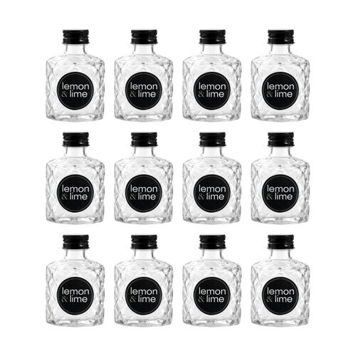 12PK Lemon And Lime Verre Quilt Glass Reusable Food Container Lid Black 100ml