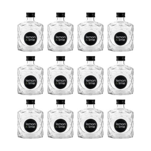 12PK Lemon And Lime Verre Quilt Glass Reusable Food Container Lid Black 360ml