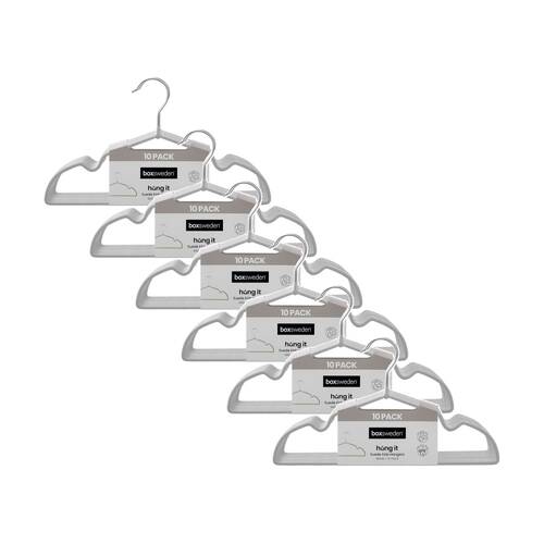 6x 10PK Boxsweden Hangit Suede Kids Wardrobe Clothes Hangers 30cm Non-Slip