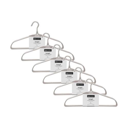 6PK 6PK Boxsweden Hangit Coated Wire Wardrobe Clothes Hangers 43cm Assorted