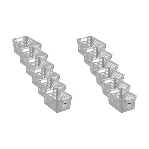 12PK Boxsweden Lite Basket Home Organiser Storage Container Asst 4L 27x18x14cm