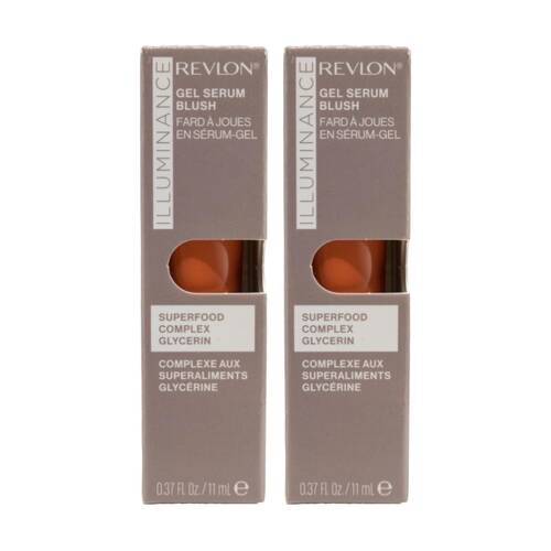 2PK Revlon Gel Serum Make Up Blush 11ml Illuminance Beaming Coral 130