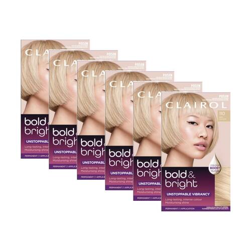 6PK Clairol Permanent Hair Colour 1 Application Bold And Bright 110 Pina Colada