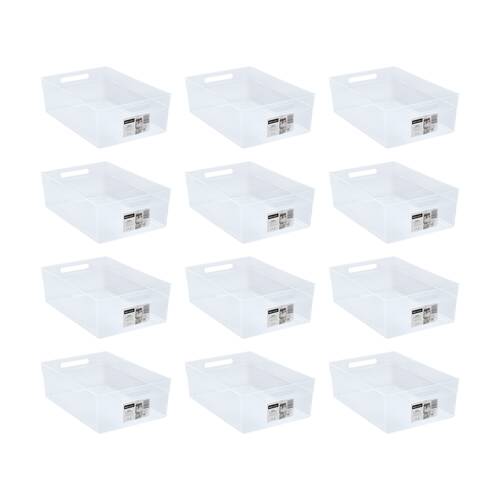 12PK Boxsweden Nova Home/Office Plastic Storage Container 15.5L 44.5x30.5x14.5cm