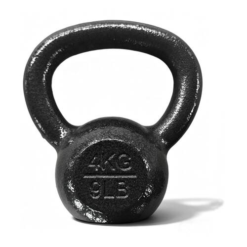 Cast Iron Kettlebell 4kg Balanced?Gym Weight W/ Comfortable Handle