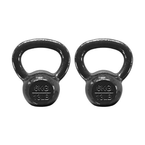 2PK Cast Iron Kettlebell 6kg Balanced Gym Weight W/ Comfortable Handle