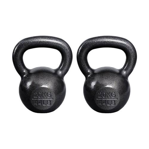 2PK Cast Iron Kettlebell 20kg Balanced Gym Weight W/ Comfortable Handle