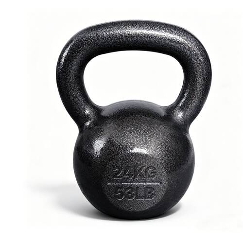 Cast Iron Kettlebell 24kg Balanced Gym Weight W/ Comfortable Handle