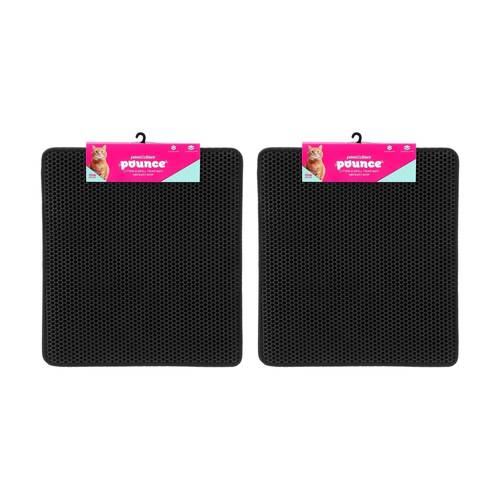 2PK Paws And Claws Pounce Pet Cat Litter Trap Mat Dual Layer Honeycomb 58x53cm