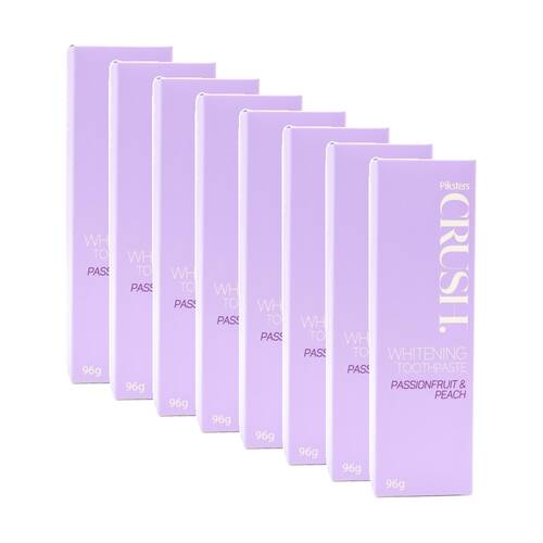 8PK Piksters Toothpaste Whitening Crush Passionfruit And Peach Flavour 96g
