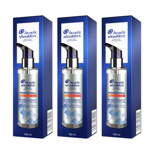 3PK Head & Shoulders Leave On Scalp Spray Professional Dandruff Care 100mL