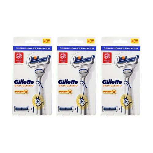 3PK Gillette SkinGuard Sensitive Skin Precision Razor W/ Handle & Cartridge