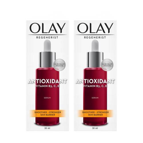 2PK Olay Serum Regenerist Antioxidant Vitamin B3 C E Smoother Stronger Skin 30ml