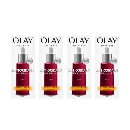 4PK Olay Serum Regenerist Antioxidant Vitamin B3 C E Smoother Stronger Skin 30ml