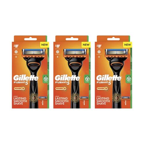 3PK Gillette Men's Fusion5 Power Razor For Close Precision Shave