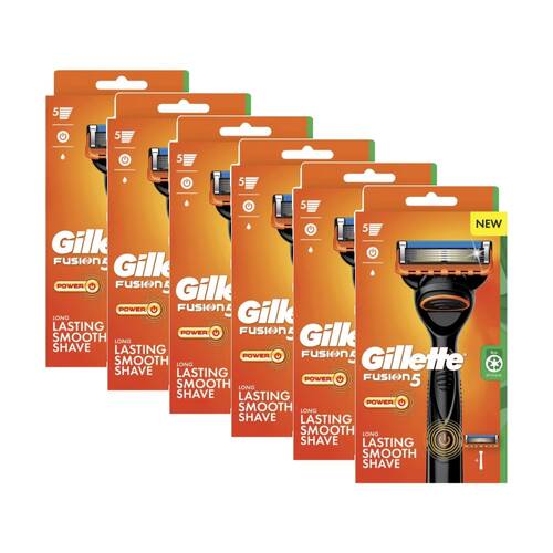 6PK Gillette Men's Fusion5 Power Razor For Close Precision Shave