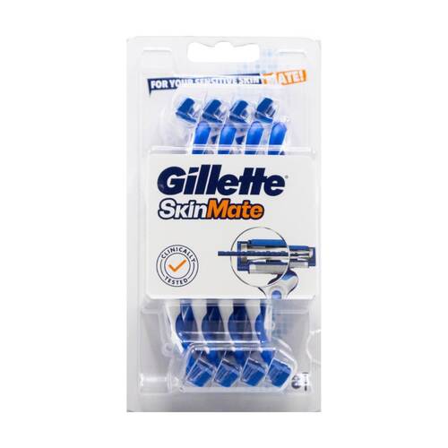 8pc Gillette SkinMate Sensitive Skin Mens Disposable Razors Blue/White