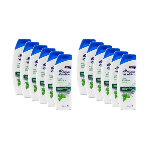 12PK Head & Shoulders Anti Dandruff Cool Menthol Shampoo 400ml