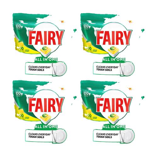 4x 110pc Fairy Dishwasher Tablets All In One Dish Cleaning Lemon Scent