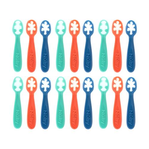 6x 3pc Nuby Baby's First Spoons Silicone Childrens Utensils Multicolour