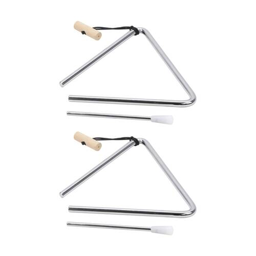 2PK Vivaio Triangle 15cm Kids Musical Percussion Instrument Classroom 3y+ Silver