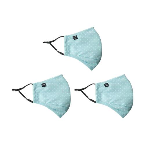 3PK Annabel Trends Reusable Face Mask W/ Adjustable Ear Straps Dot Blue