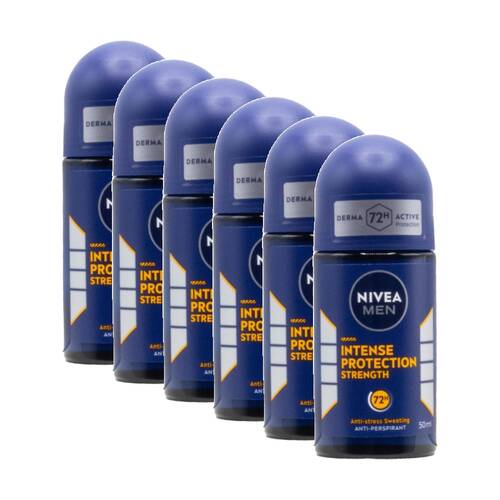 6PK Nivea 72H Antiperspirant Men's Roll On Deodorant 50mL Anti Stress