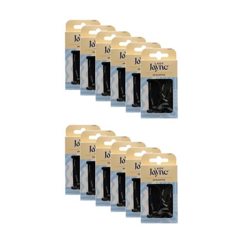 12x 25pc Lady Jayne Elastic Bobby Pins Set Women's Hair Accessories Black