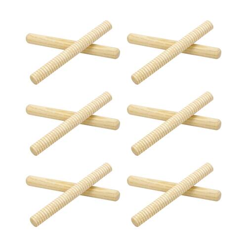 6x 2pc Vivaio Rhythm Sticks Kids Musical Instrument Classroom Learning 3Y+ Wood