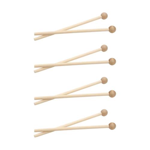 4x 2pc Vivaio Wooden Beaters Percussion Music Instrument Accessory 3Y+ Wood