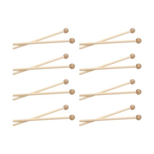 8x 2pc Vivaio Wooden Beaters Percussion Music Instrument Accessory 3Y+ Wood