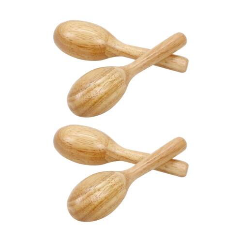 2x 2pc Vivaio Natural Mini Wooden Maracas Musical Instrument Classroom 3Y+ Wood
