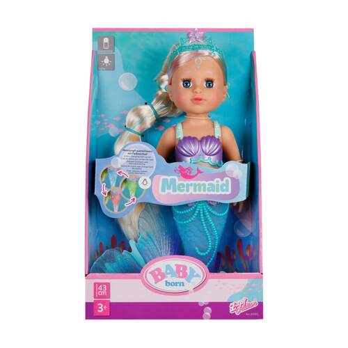 Baby Born Mermaid Kids Colour-Changing Waterproof Light-Up Tail & Tiara Toy 3y+